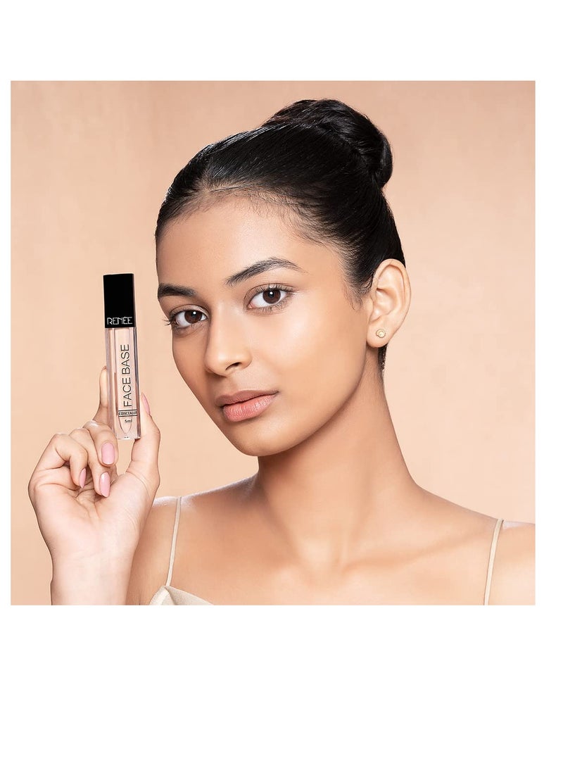 RENEE Face Base Liquid Concealer   Caramel  5ml   Enriched With Jojoba Weightless Long lasting  Full Coverage Finish with Easy Blend Formula