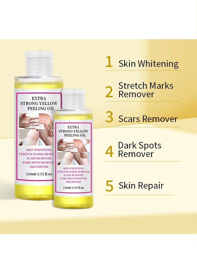 Yellow Peeling Oil 110ml Super Strength Dead Skin Remover Skin Moisturizing Hydrating Butter Peeling Remove Dead Skin and Calluses on Feet and Hand Dark Spot Peeling Oil