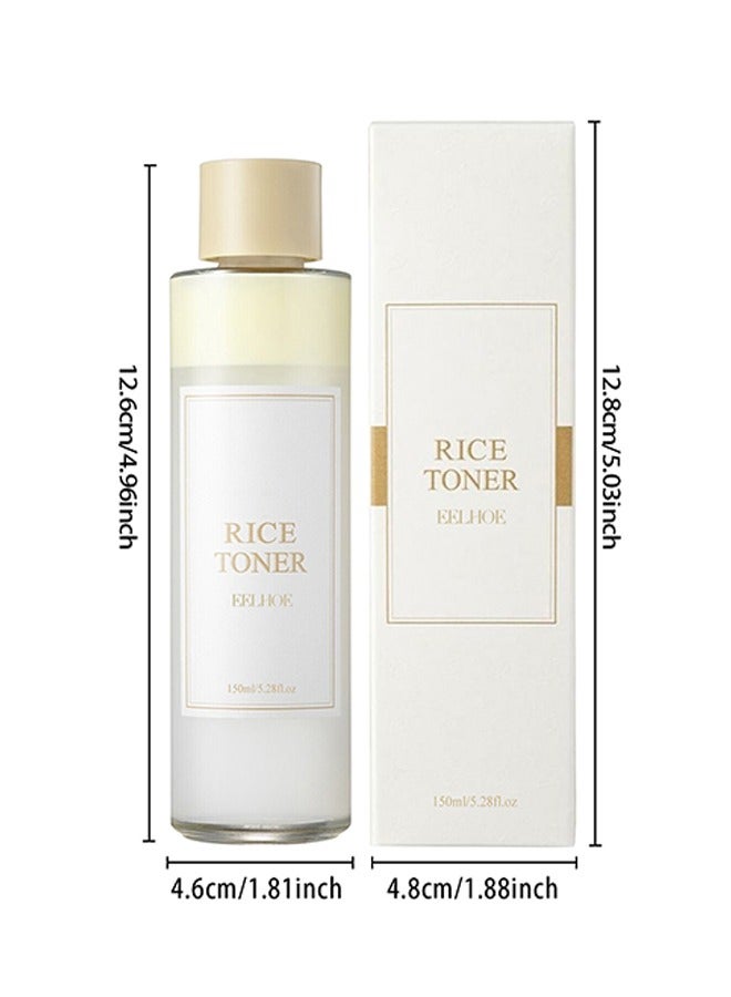 Rice Toner, 77.78% Rice Extract, Effectively Replenish Nutrients Improve Dryness Soften Cuticles Minimize Poreslighten Acne Scars Soothe And Repair Skin 150ml