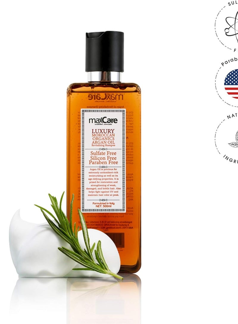MaxCare Moroccan Organic Argan Oil Shampoo and Conditioner Set Sulfate Free,Paraben Free 300ml