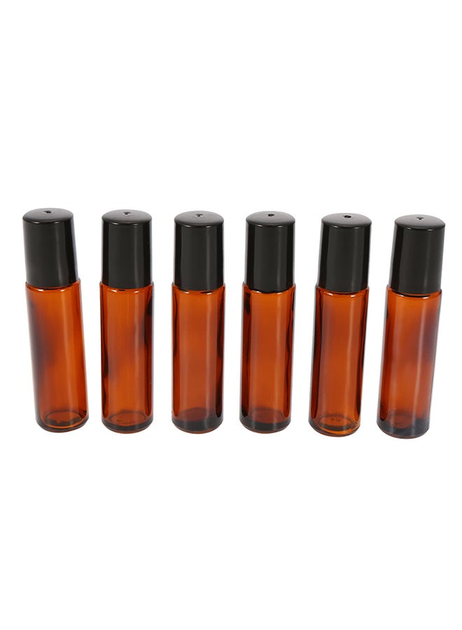 6-Piece Roll-On Essential Oil Bottle Set Black 10ml