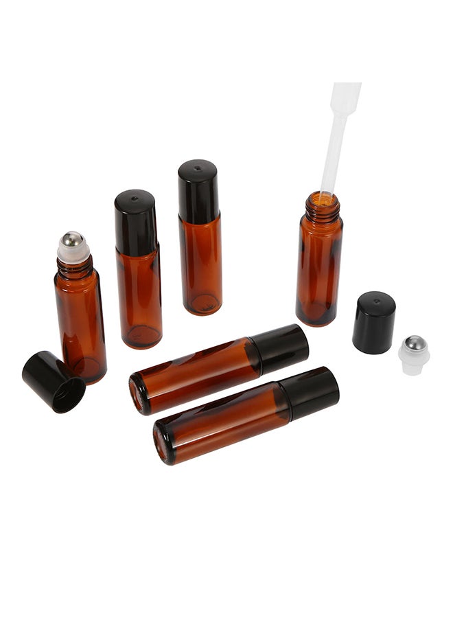 6-Piece Roll-On Essential Oil Bottle Set Black 10ml