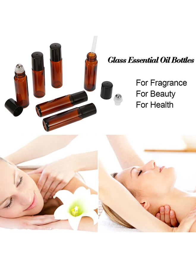 6-Piece Roll-On Essential Oil Bottle Set Black 10ml