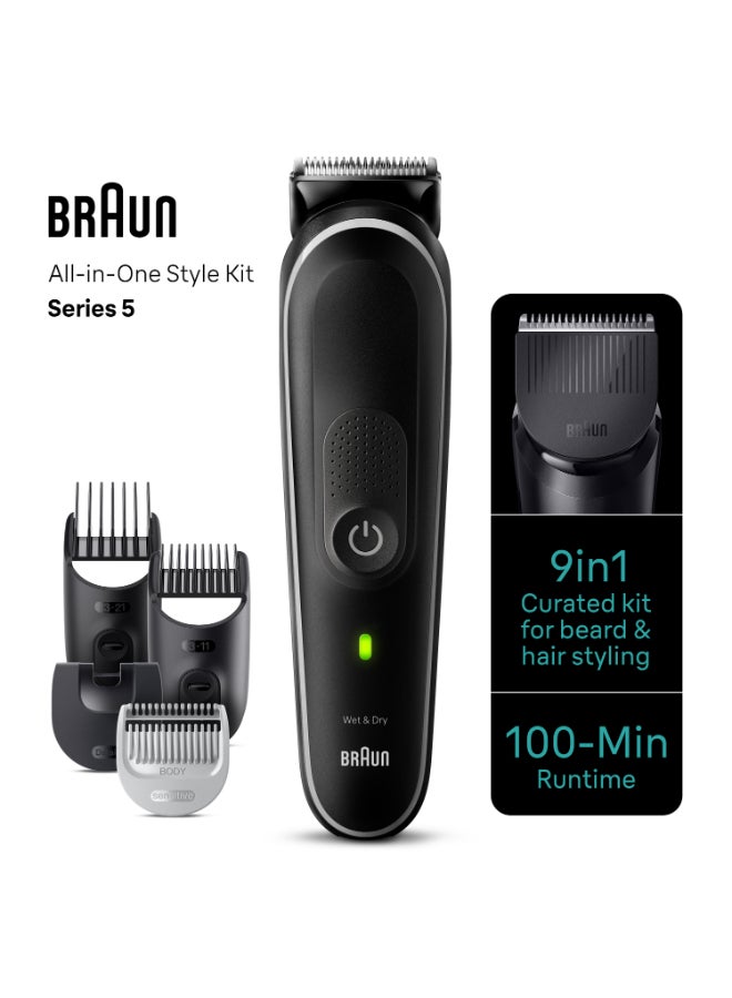 9-In-1 Curated Kit For Head-To-Toe Styling, Beard, Hair, Ears And Nose With 100-Min Runtime Grey