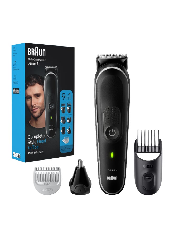 9-In-1 Curated Kit For Head-To-Toe Styling, Beard, Hair, Ears And Nose With 100-Min Runtime Grey