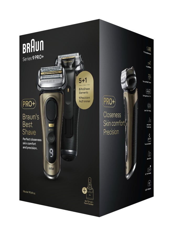 Series 9 Pro+ Electric Shaver, Wet And Dry With 6-In-1 Smartcare Center And Travel Case Gold