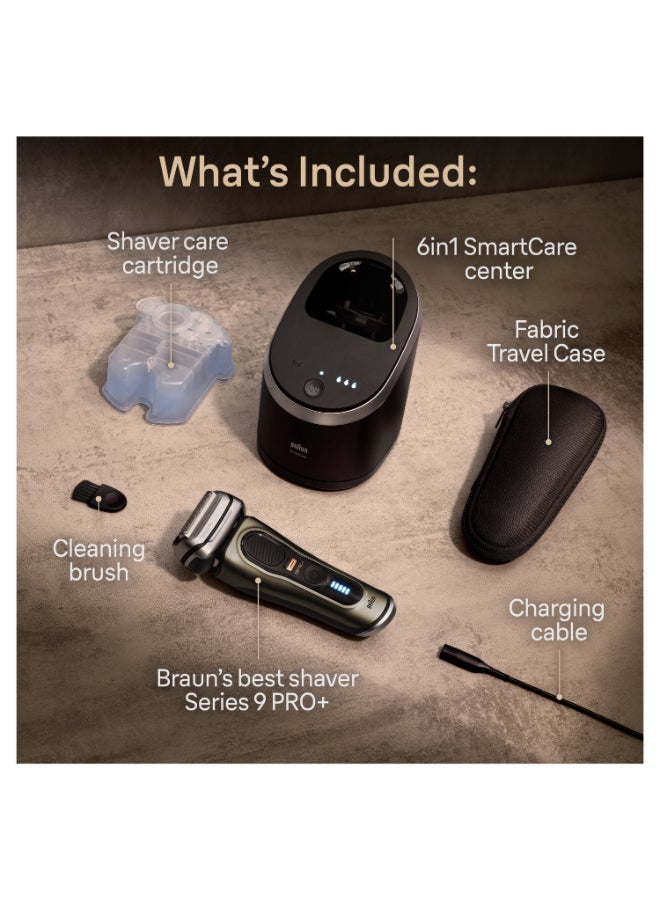 Series 9 Pro+ Electric Shaver, Wet And Dry With 6-In-1 Smartcare Center And Travel Case Gold