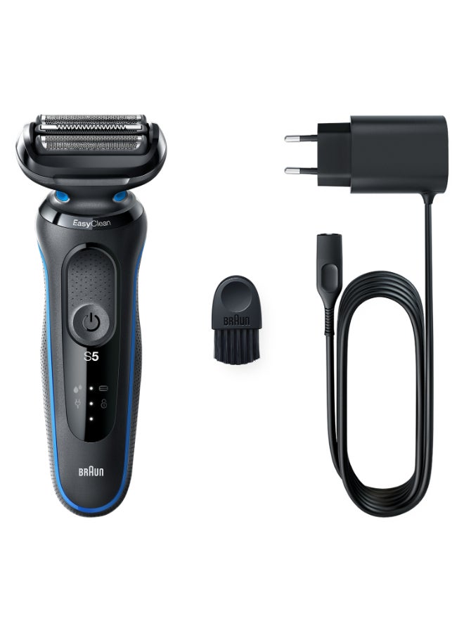 Series 5 Shaver, Easy To Shave, Wet And Dry Electric Shaver, Auto Sense Technology, 3 Flexible Blades Blue / Mint