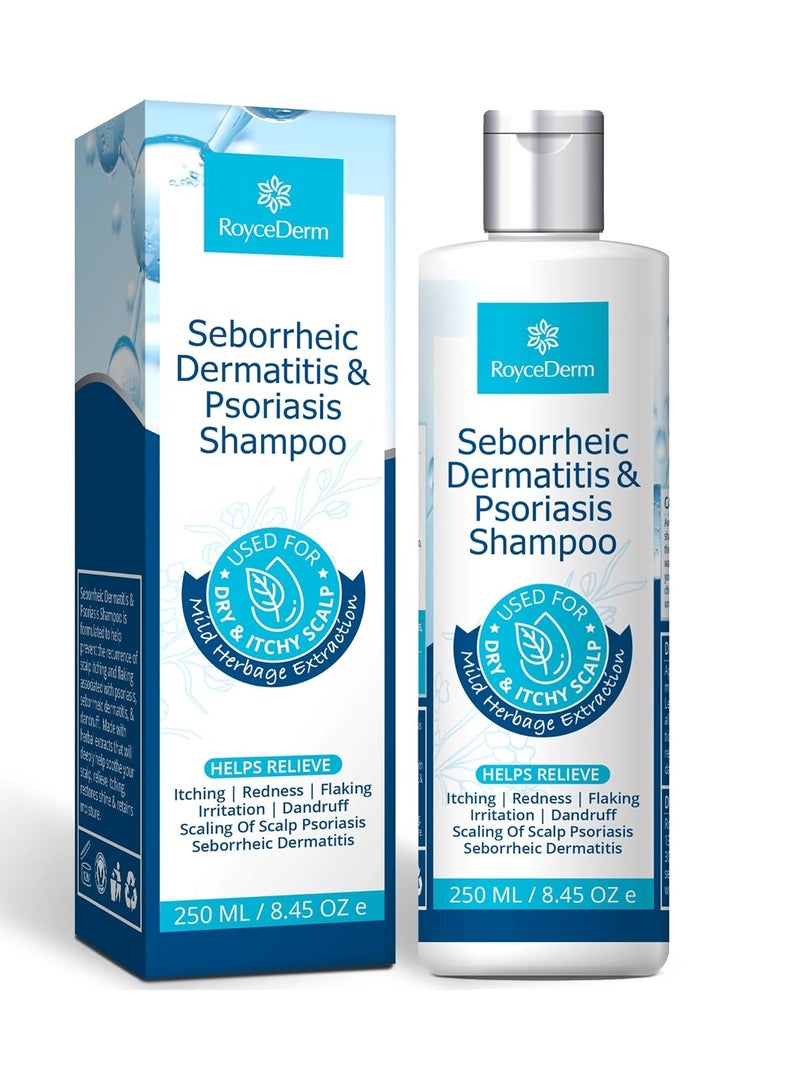 Roycederm Psoriasis Shampoo, Seborrheic Dermatitis Shampoo, Folliculitis Shampoo, Dandruff Shampoo, Scalp Psoriasis & Seborrheic Dermatitis Treatment, Dry Itchy Scalp Treatment