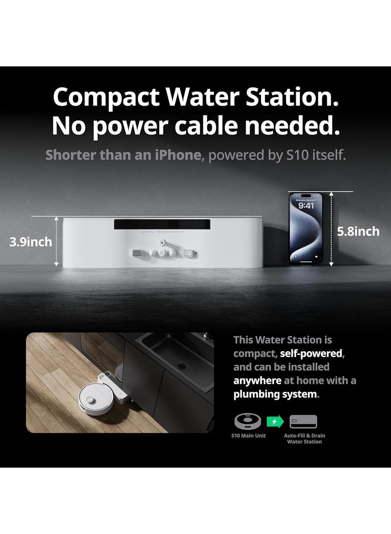 S10 Robot Vacuum and Mop with Dual Stations, Self Draining and Self Refilling, Auto Mop Washing/Drying, Liftable Mop, 6500Pa Suction, Self Emptying for 70 Days Hands-Free Cleaning