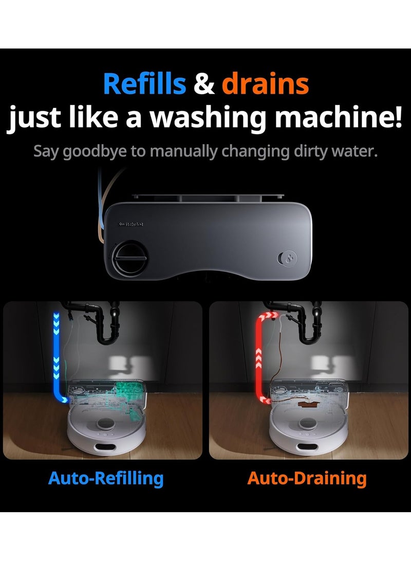 S10 Robot Vacuum and Mop with Dual Stations, Self Draining and Self Refilling, Auto Mop Washing/Drying, Liftable Mop, 6500Pa Suction, Self Emptying for 70 Days Hands-Free Cleaning