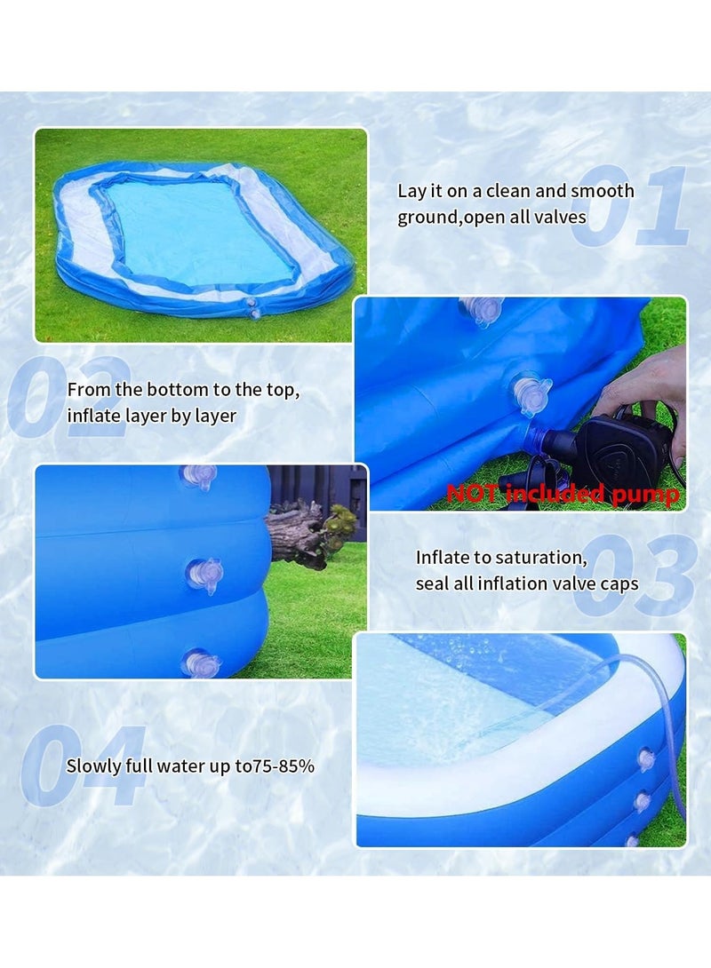 Inflatable Swimming Pool Large Blow up Pool Above Ground Swimming Pool for Family Pools for Kid 120.07 x 72.04 x 22.04