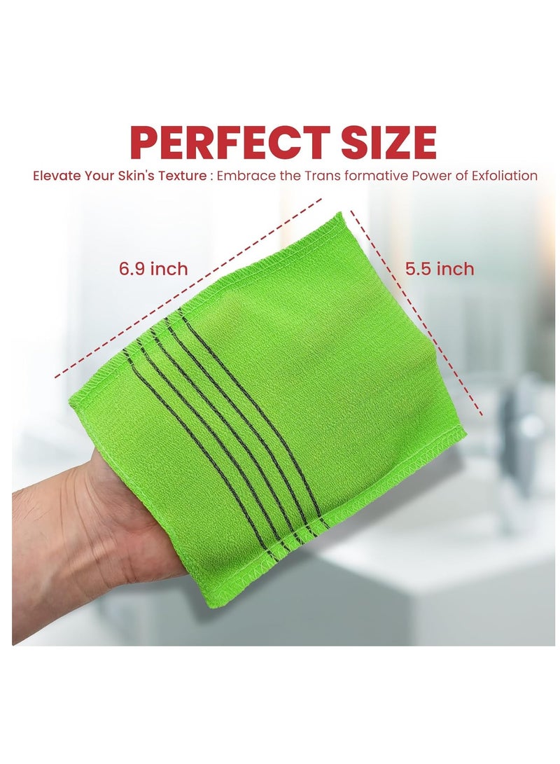 Anti-Shrink Korean Asian Exfoliating Bath Washcloths Mitt Scrub for Body washcloth Glove Premium Viscose Rayon Onsen Towel (6PACK)
