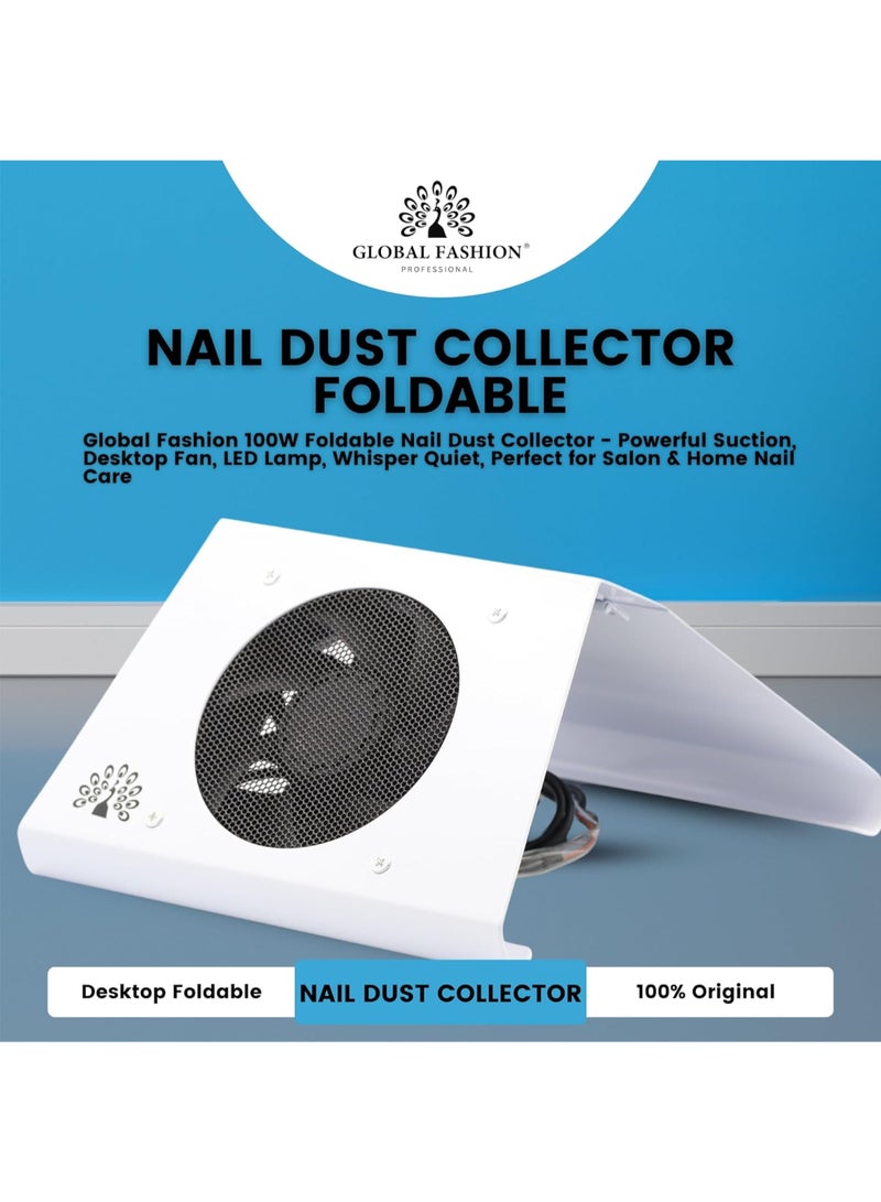Nail Dust Extractor/Vacuum/Collector - Salon-Grade Suction, Portable And Compact, Ideal (Foldable 100W)