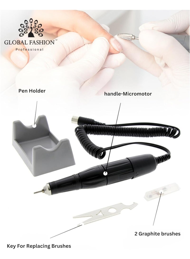 High-Powered 80W Electric Nail Drill Machine Portable (GF-119) - 45,000 RPM