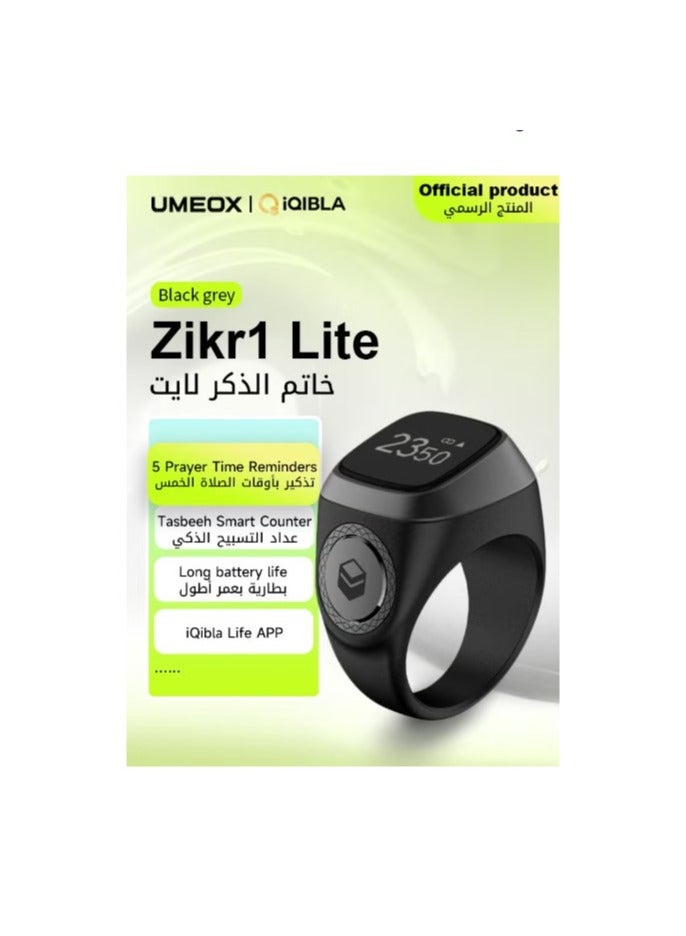 UMEOX iQIBLA Smart Zikr Ring Lite Black 22 MM