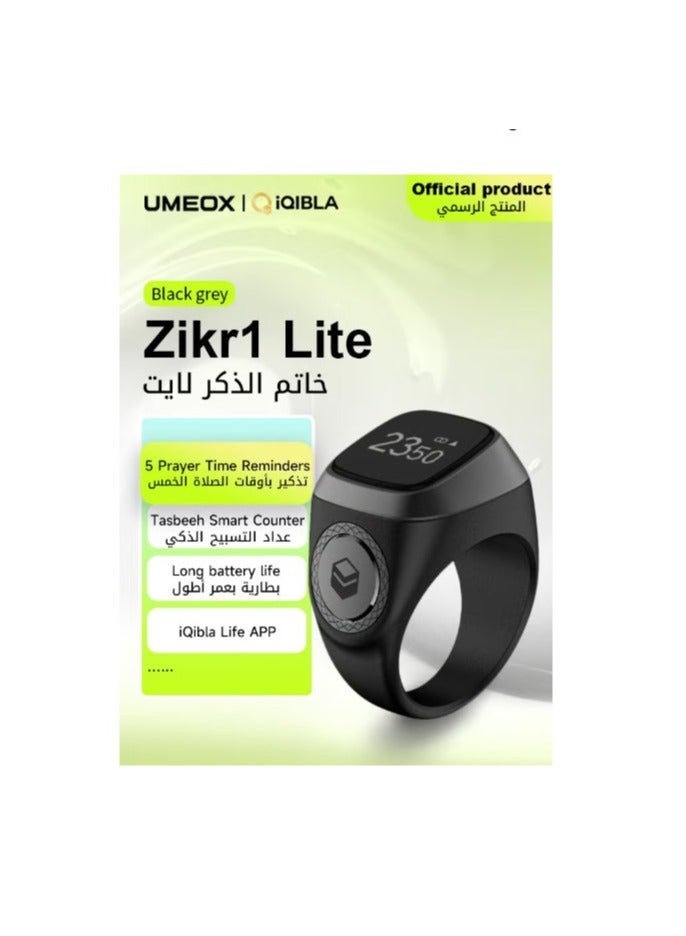 UMEOX iQIBLA Smart Zikr Ring Lite Black 22 MM