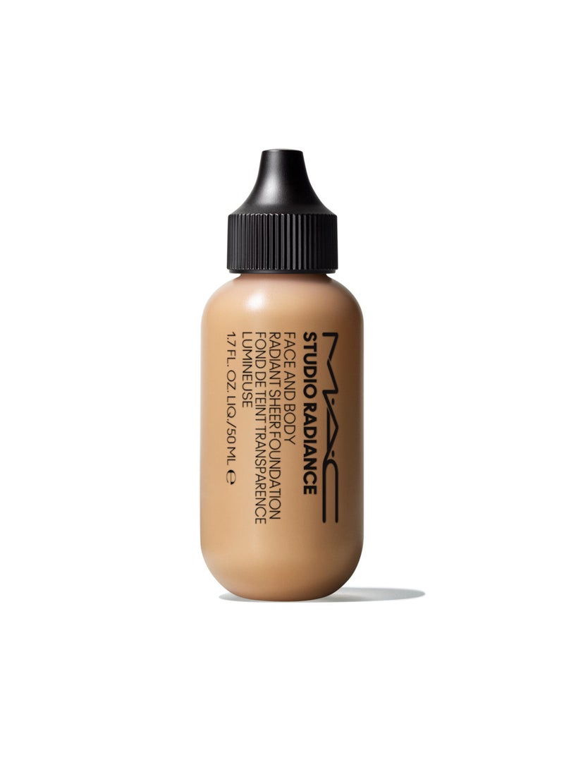 Studio Radiance Face and Body Radiant Sheer Foundation Light beige with golden undertone for light skin C2