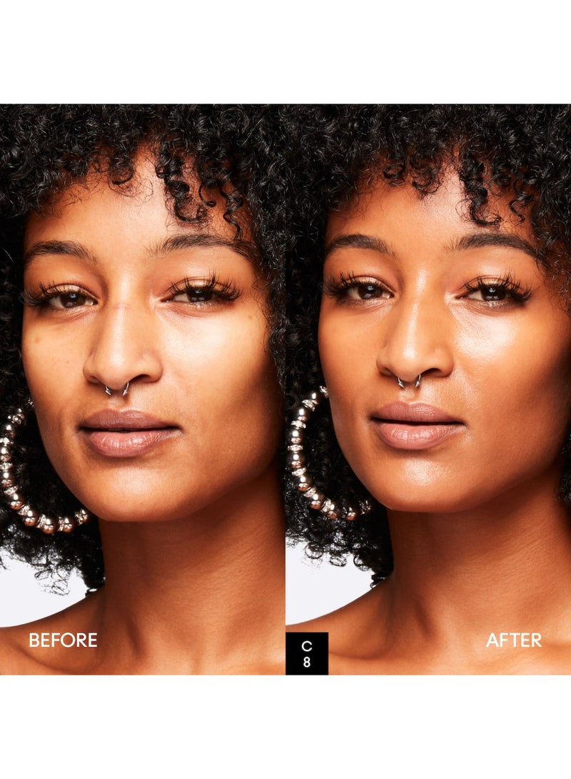 Studio Radiance Face and Body Radiant Sheer Foundation Deep beige with neutral golden undertones for dark skin C8