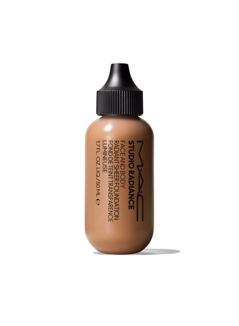 Studio Radiance Face and Body Radiant Sheer Foundation Peachy golden with neutral undertone for medium skin C4