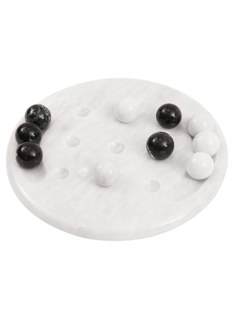 Marble Tic Tac Toe Game White & Black 10