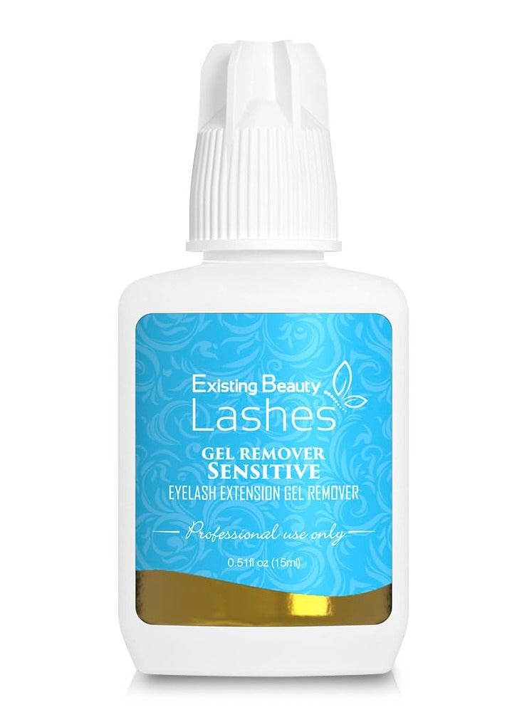 Sensitive Lash Remover for Lash Extensions - Clear Eyelash Extension Remover Gel - Fast-Acting Lash Extension Remover, Efficient Lash Glue Remover 15 ml - Existing Beauty Lashes