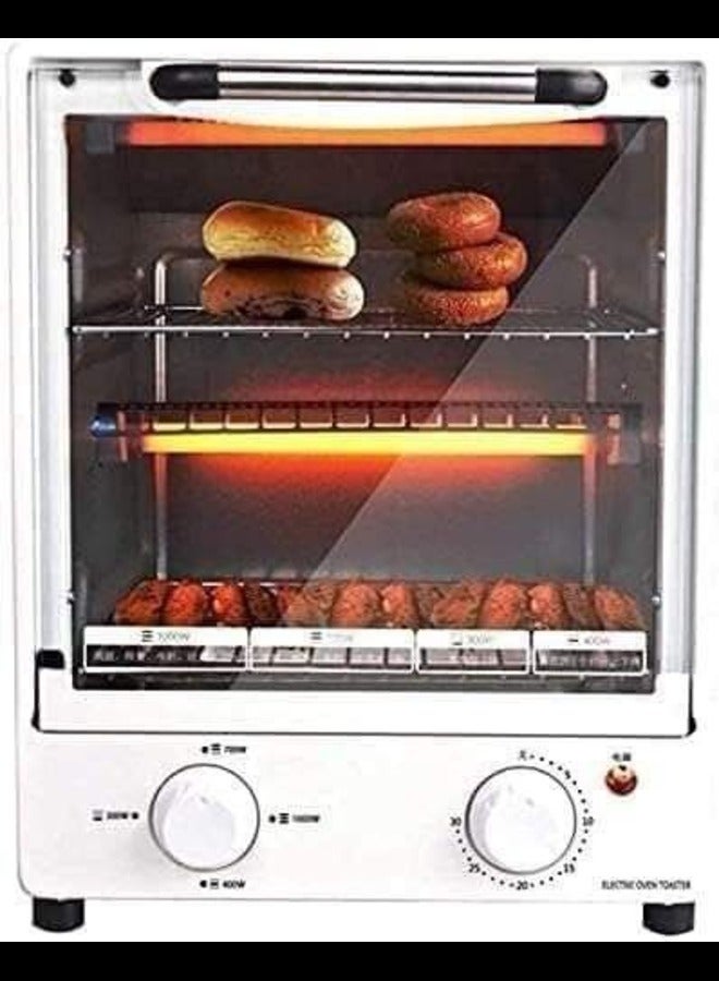 Electric Toaster oven Oven Household electric oven Cooking Grill, Bake, Toast Double-layer Vertical Oven Baking Cake Bread Machine 30 Minutes Timer