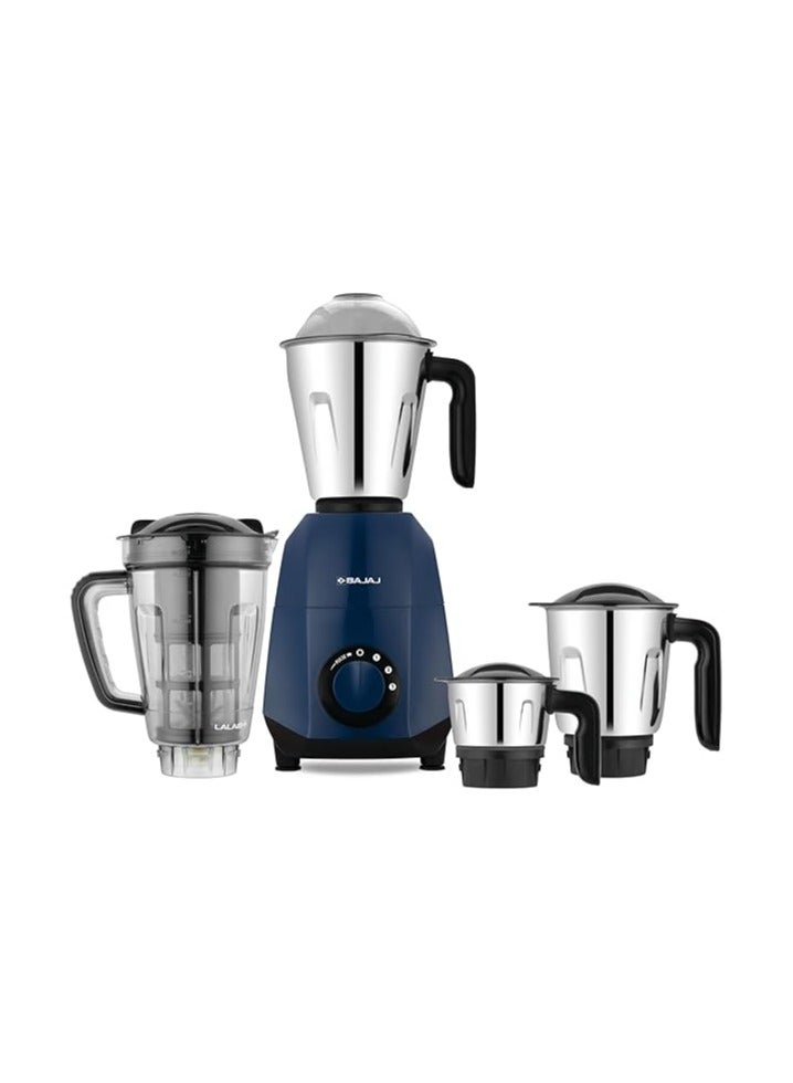 Helios 750W Mixer Grinder with DuraCut Blades & 4 Jars (Liquidizing, Dry Grinding, Chutney, Blender), 2-in-1 Blade, Powerful Motor, Pulse Mode | Efficient Design 4.4 L 750 W Ninja Series Royal Blue