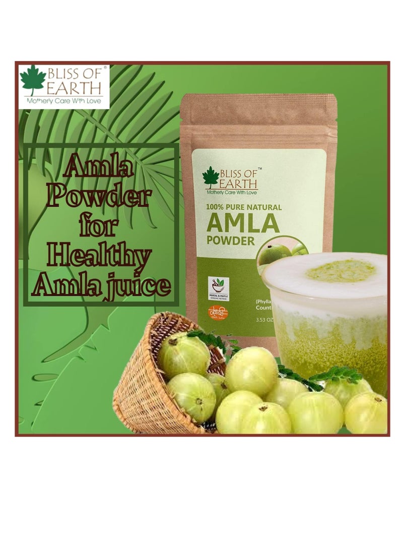 100% Pure Natural AMLA Powder 453GM Indian Gooseberry Great For Hair Conditioning and Hair Coloring Mixture Natural Vitamin C and Antioxidants Pack of 4