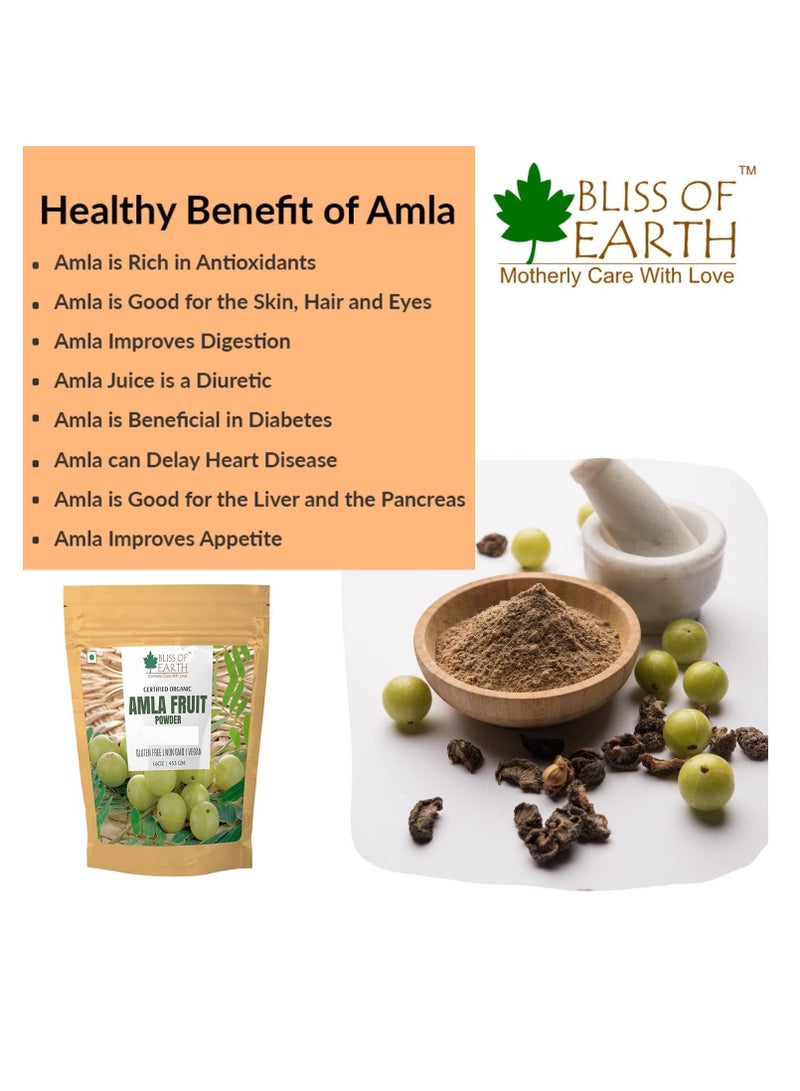 100% Pure Natural AMLA Powder 453GM Indian Gooseberry Great For Hair Conditioning and Hair Coloring Mixture Natural Vitamin C and Antioxidants Pack of 4