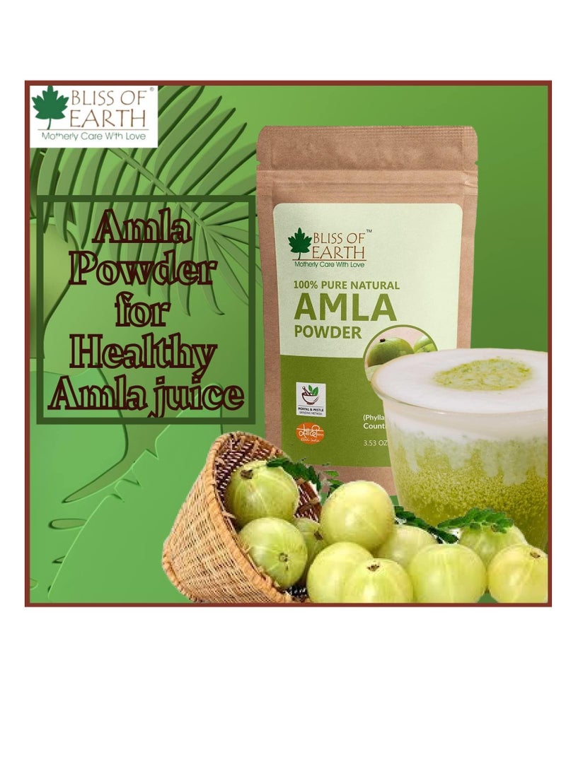 100% Pure Natural AMLA Powder 453GM Indian Gooseberry Great For Hair Conditioning and Hair Coloring Mixture Natural Vitamin C and Antioxidants Pack of 3