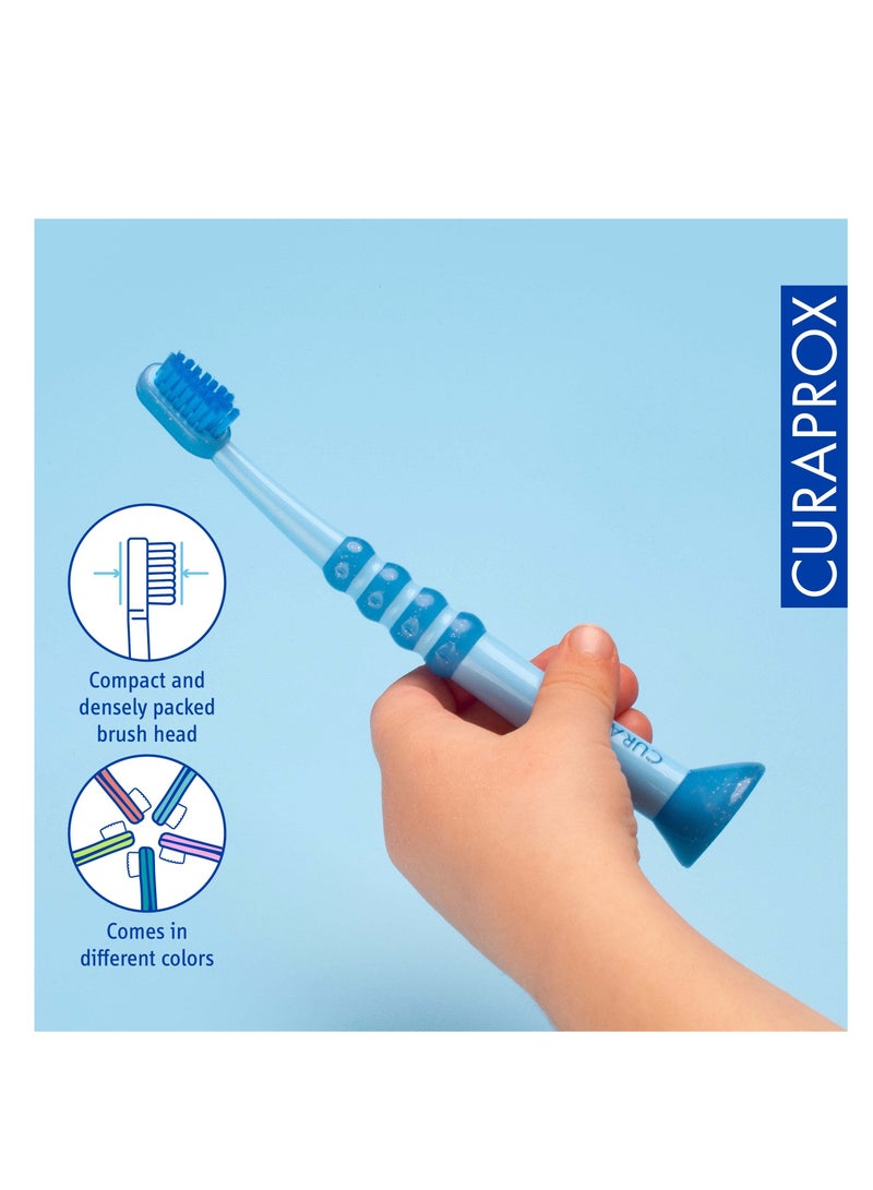 Baby Toothbrush - Soft toothbrush for babies & kids 0-4 years old - 4260 Extra-fine CUREN® Filaments for gentle, efficient brushing Multicolor