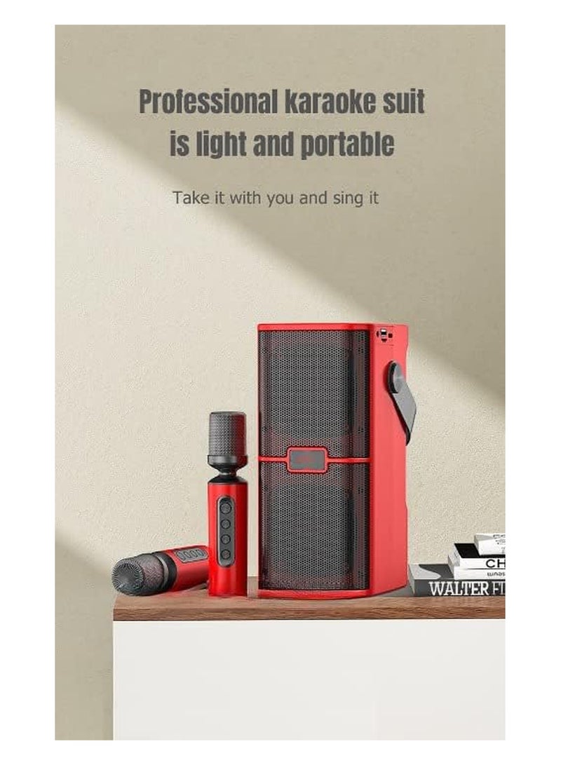 YS 218 Portable Wireless Bluetooth Karaoke Speaker Stereo Bass Dual Microphone