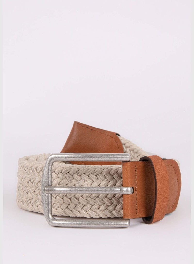 Rectangle Buckle Straw Jean Belt