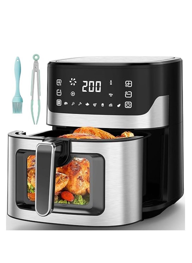 Air Fryer for Home - 8.3 Litre with LCD Digital Touch Panel & Visual Window, Uses 95% Less Oil