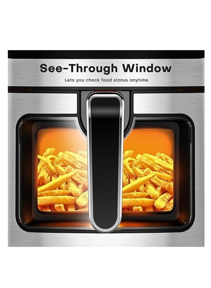 Air Fryer for Home - 8.3 Litre with LCD Digital Touch Panel & Visual Window, Uses 95% Less Oil