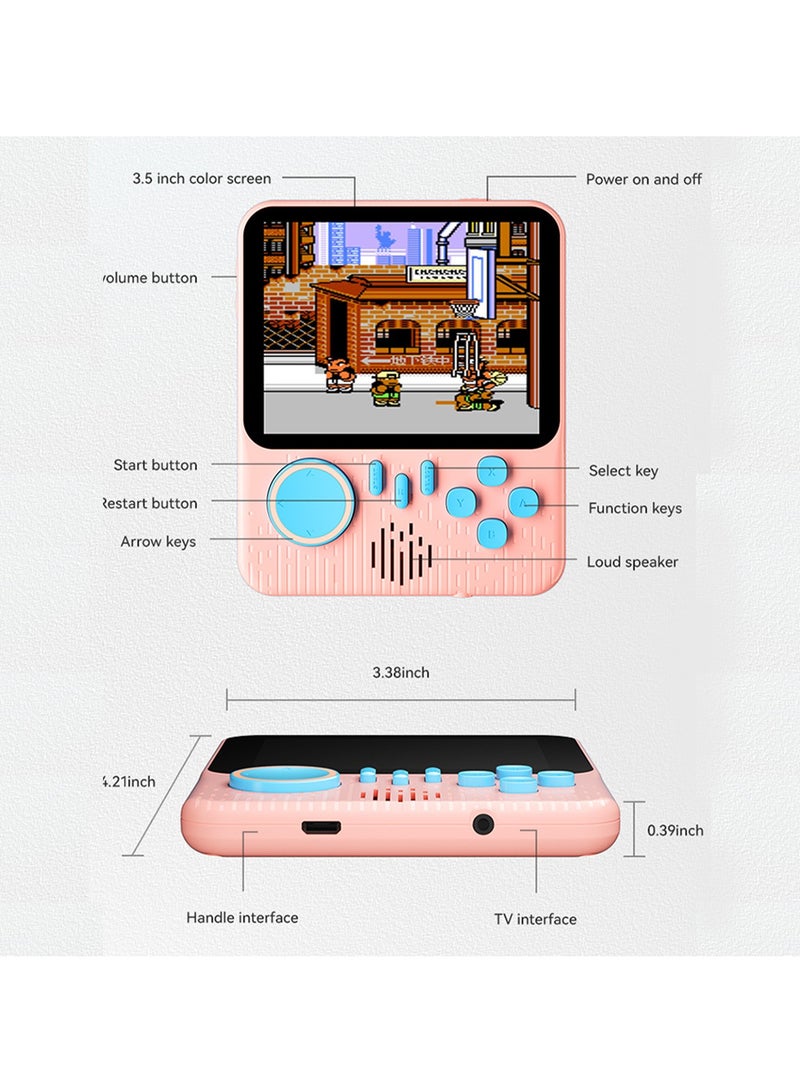 Retro Handheld Game Console, Emulator Built-in Classic Games, Double Handheld Game Console, Best Gift for Kids [Video Games], Pink