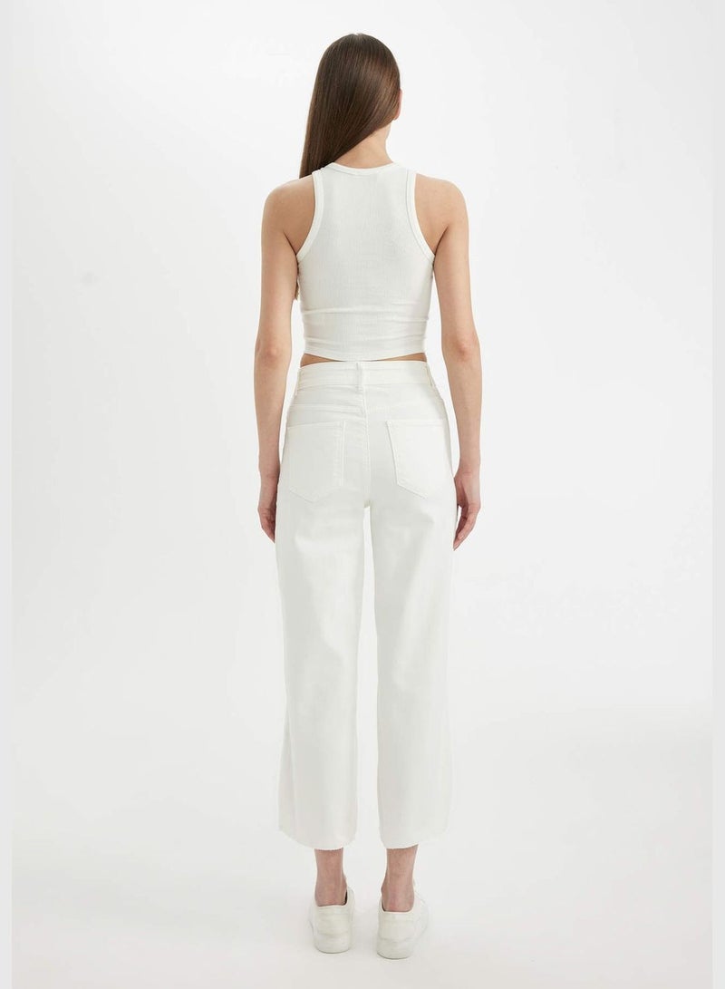 Culotte Fit Cut Tip Woven Trousers