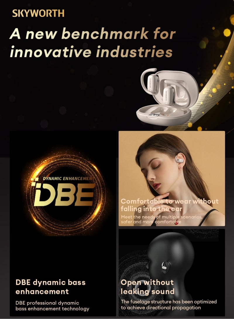 Skyworth SEB004 Wireless Bluetooth Headset-Beige