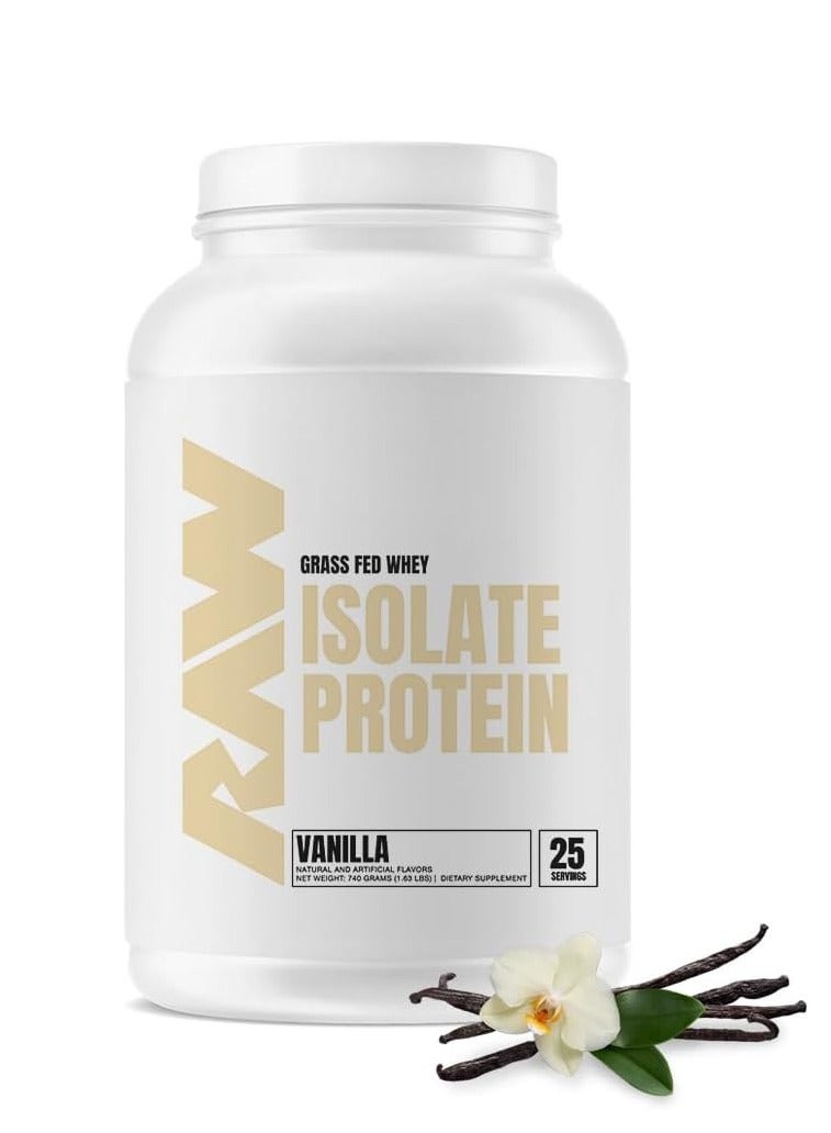 RAW Isolate Protein - Elite Whey Isolate, Zero Fat, Supreme Digestibility, Champion-Grade Muscle Nutrition - Vanilla, 25 Servings, 2 LB