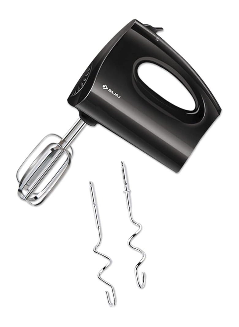 250W Hand Blender with Stainless Steel Accessories, 3-Speed Control for Superior Beating, Chrome-Plated Dough Hooks & Beater, Eject Button | Sleek & Efficient Design HM 01 Black