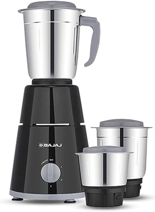 Mixer Grinder with 500W Titan Motor, 3 Stainless Steel Jars, 2-in-1 Blade for Dry & Wet Grinding | Ideal for Grinding Spices, Chutneys, Smoothies, Batters, Chopping, Grating, Mincing 2.4 L 500 W GX 1 Black