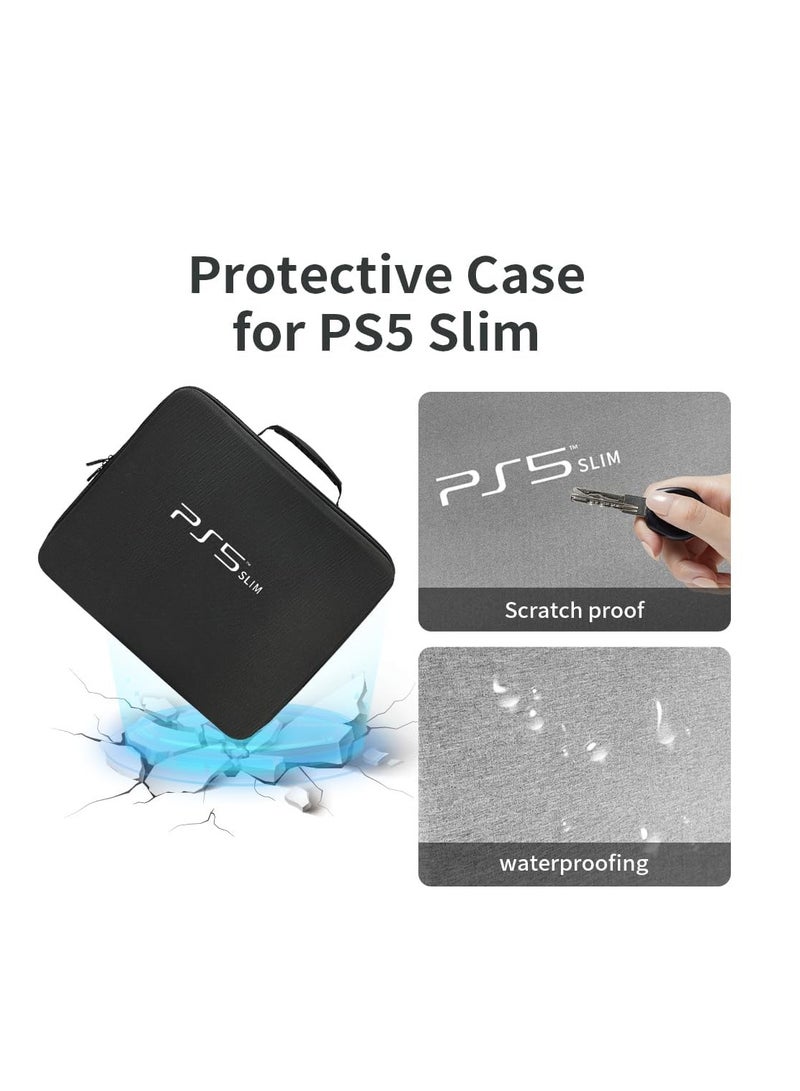 Protective Travel Bag for PS5 Slim Console Controller (Black)