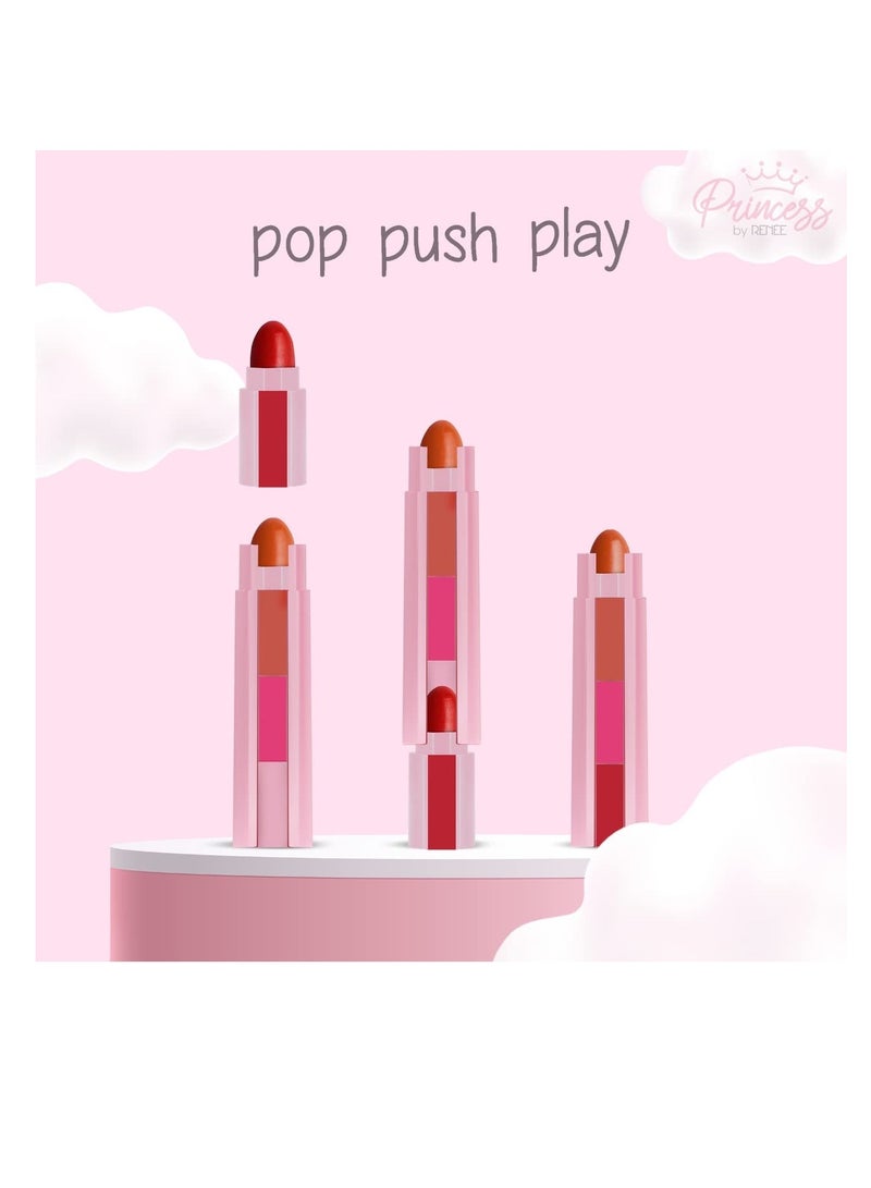 RENEE Princess Candy 3 in 1 Lipstick for Pre teen Girls 4.5gm  Lightweight Rich Buttery Matte Texture  Compact and Travel Friendly Cruelty Free andVegan