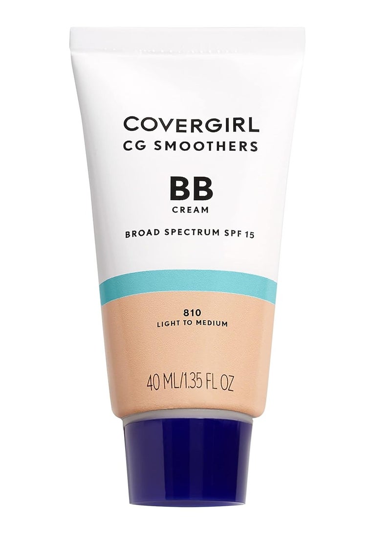 COVERGIRL Smoothers Lightweight BB Cream, 1 Tube (1.35 Ounce), Light to Medium 810 Skin Tones, Hydrating BB Cream with SPF 21 Sun Protection (Packaging May Vary)