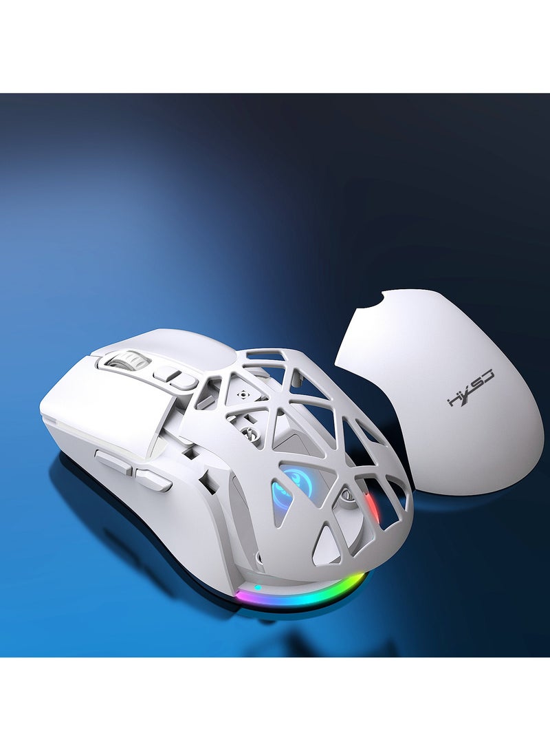 HXSJ New T26 Dual-Mode Wireless Mouse RGB Backlight 4800dpi built-in 650mAh rechargeable battery BT5.1