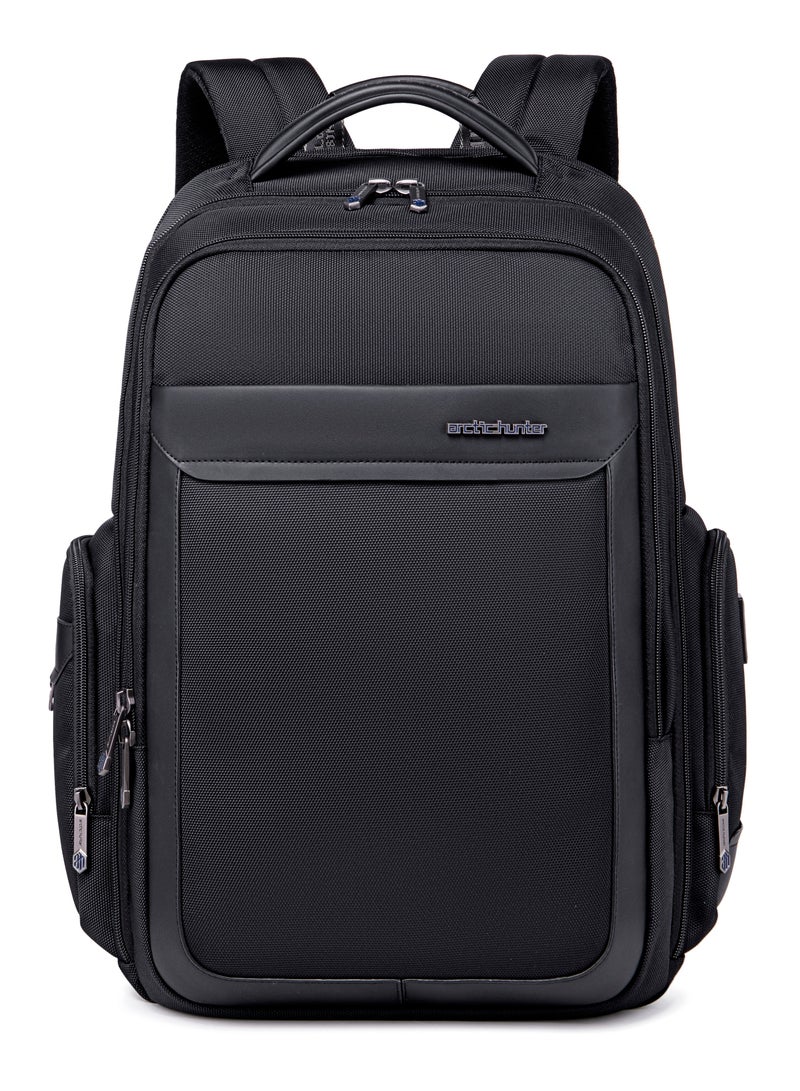 Water Resistant Lightweight Laptop Backpack with USB Headphone Jack for Men and Women to Office Casual Travel B00544 Black