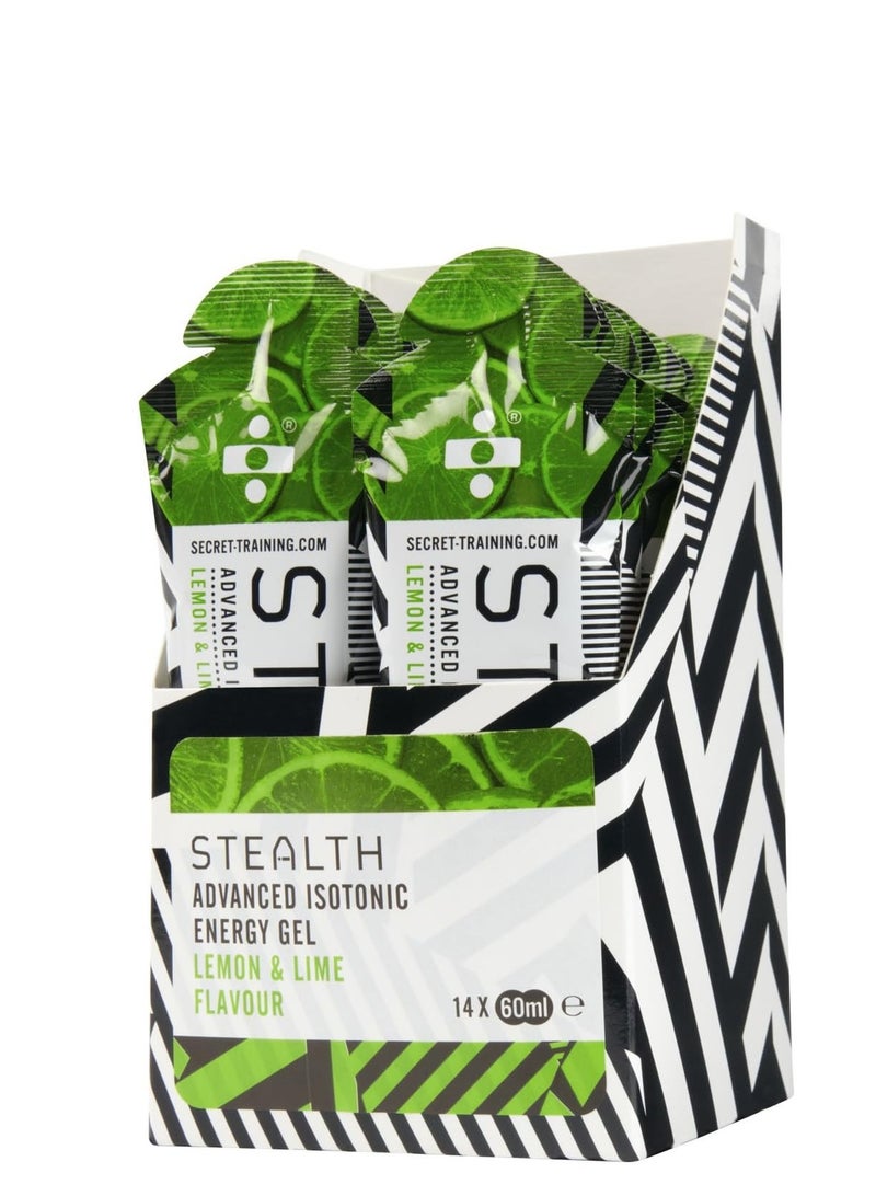 Stealth - Advanced Isotonic Energy Gel, Lemon and Lime - 60 ml, Pack of 14 Tubes