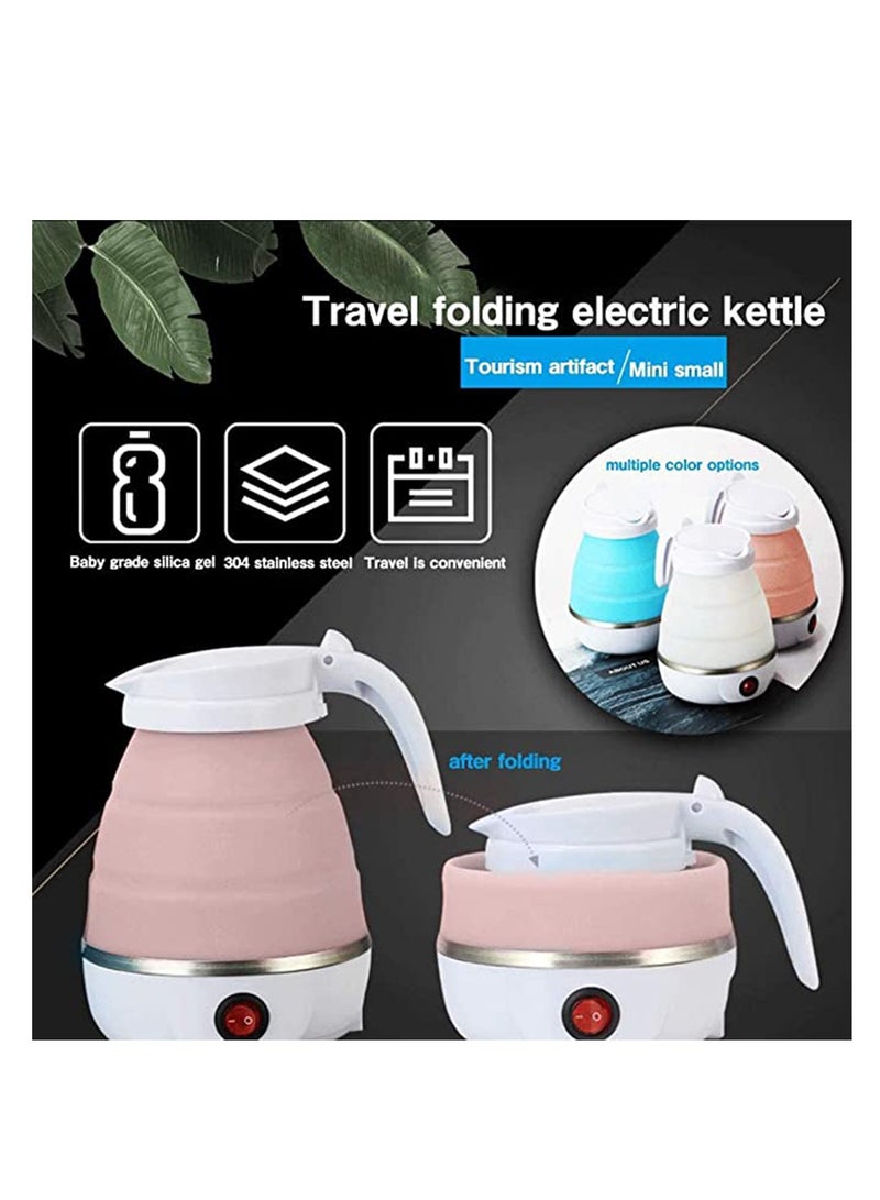 Foldable Portable Electric Kettle Mini Travel Winter Outdoor Portable Kettle with Separable Power Food Grade Silicone Household Kettle Heating Convenient Safe Quick Multipurpose Utility Tool