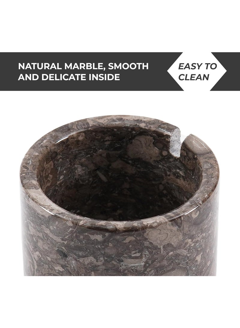 Radicaln Marble Salt Cellar With Lid & Tray Oceanic and White Handmade Set of 2 Salt & Spice Containers -Salt & Pepper Bowls Kitchen Table Décor - Sugar Bowl